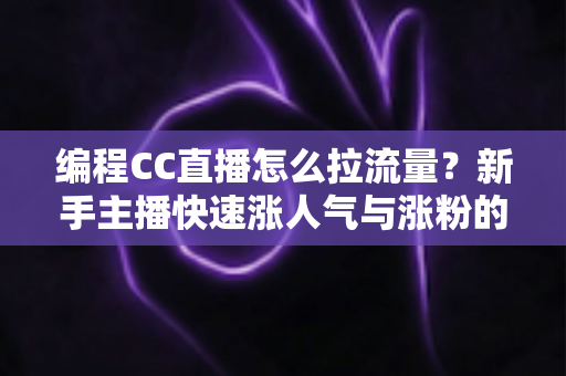 编程CC直播怎么拉流量?新手主播快速涨人气与涨粉的实战全攻略 编程CC直播怎么拉流量?新手主播快速涨人气与涨粉的实战全攻略