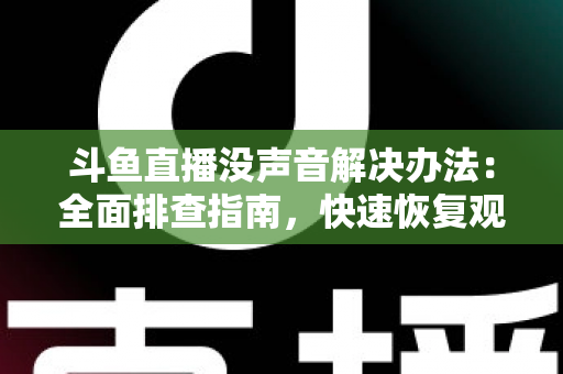 斗鱼直播没声音解决办法：全面排查指南，快速恢复观看体验