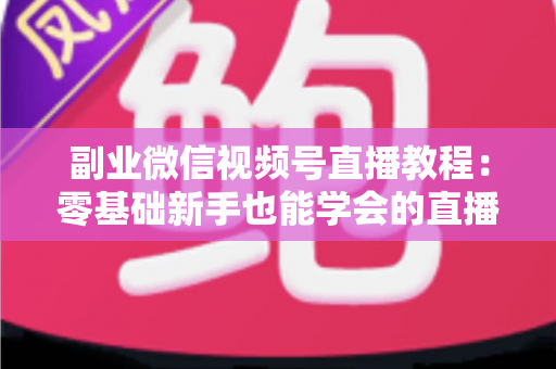 副业微信视频号直播教程：零基础新手也能学会的直播变现实战指南